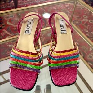Multicolor Strappy Sandals